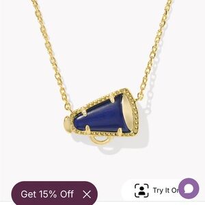 Kendra Scott Gold and Blue navy cheer Necklace new
